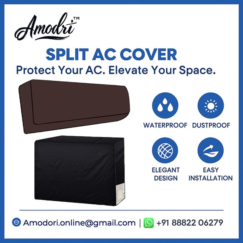 Image of Universal AC Outdoor Cover - Compatible with 1.5 & 2 Ton Split ACs, All-Season Protection (Solid Coffee)