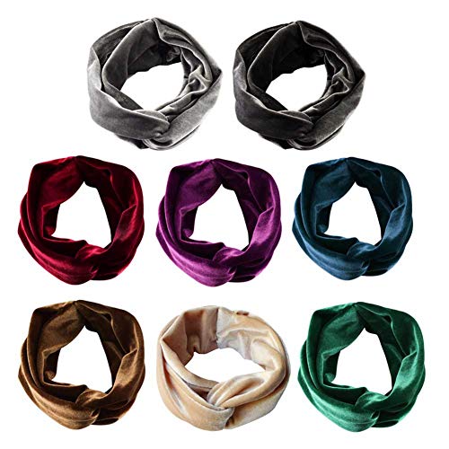 ransiy Velvet Vintage Wide Criss Cross Headbands Floral Head Wrap Turban Hairbands Twisted Hair Band Accessories for Women