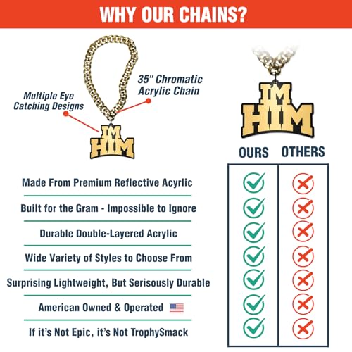 TrophySmack 'I'm Him' Turnover Chain - Chrome Gold & Black Acrylic2