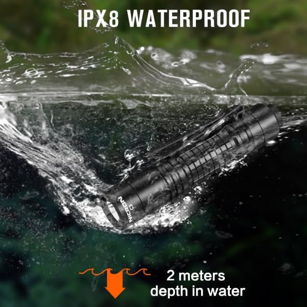 Miniatura 4 de NICRON Linterna C3 EDC de 1000 lúmenes, linterna de bolsillo AA recargable tipo C, luz de mano compacta de alto lúmenes, mini linterna para acampar