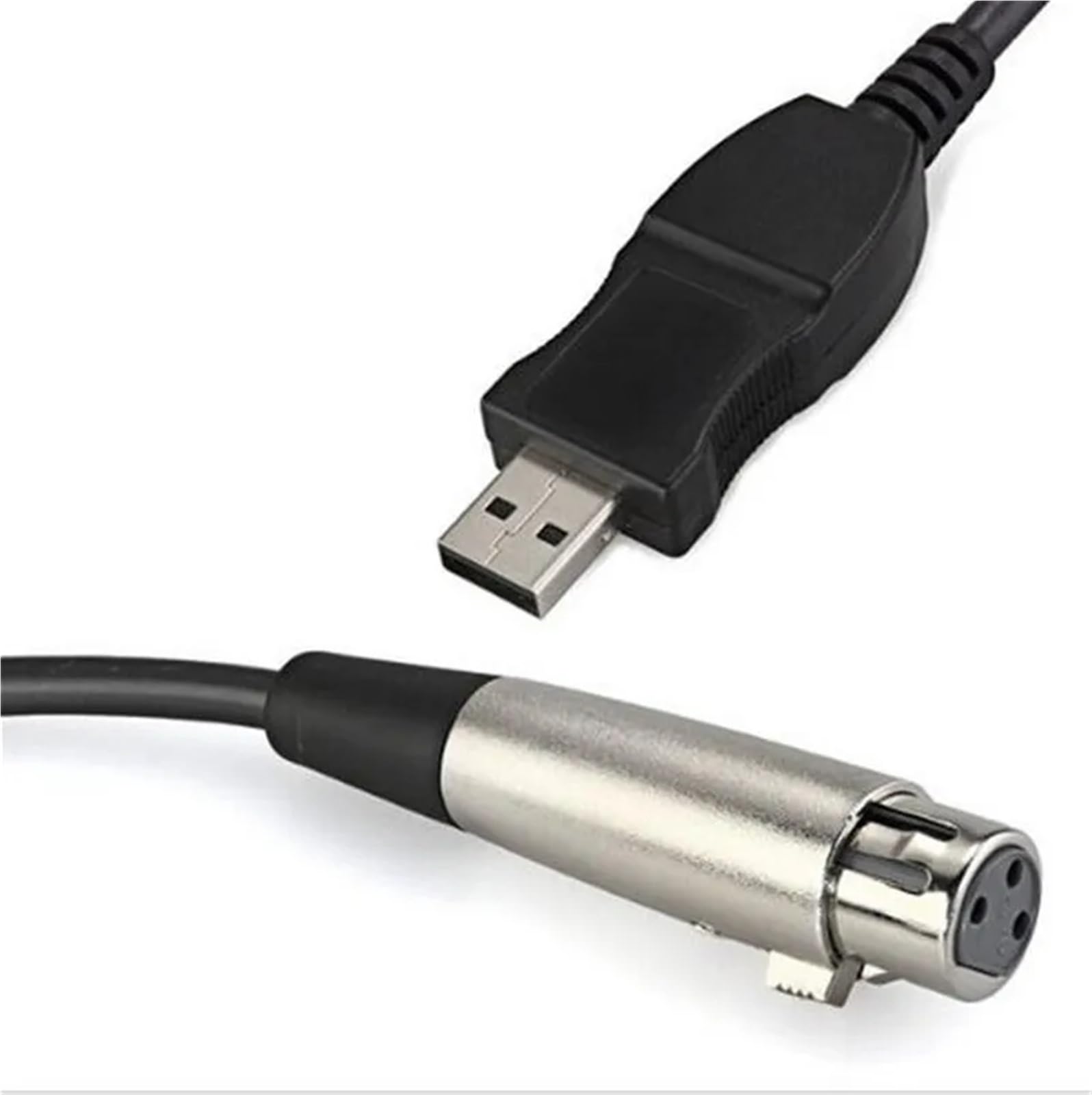 Cavo adattatore for microfono professionale da 3 m USB maschio a XLR femmina, cavo di collegamento for microfono, cavo di prolunga audio for microfono, nero, 50 pezzi