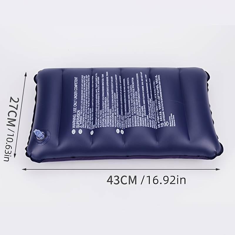 Image of Blue Velvet Air Pillow for Travel Sleeping Pillow Backpacking Soft Comfortable Air Inflatable, Soft Air Cushion for Neck, Support Headrest, Camping and Hiking