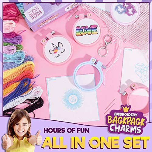 Image of CRAFTILOO Embroidery Kit for Kids - 5 Stamped Beginner Needlepoint Projects