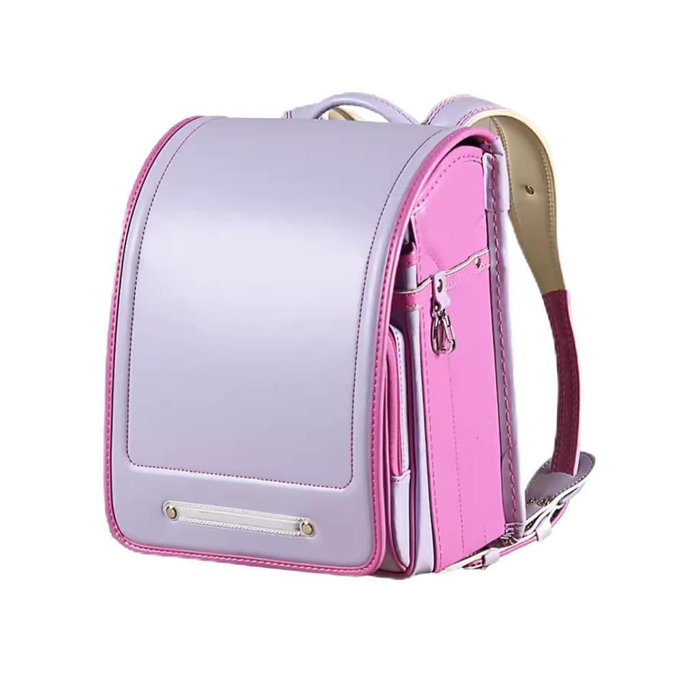 ZHDBDRansel Randoseru PU Leather Backpack Japanese Style Students Bookbag Reduce The Load Schoolbag for Boys Girls