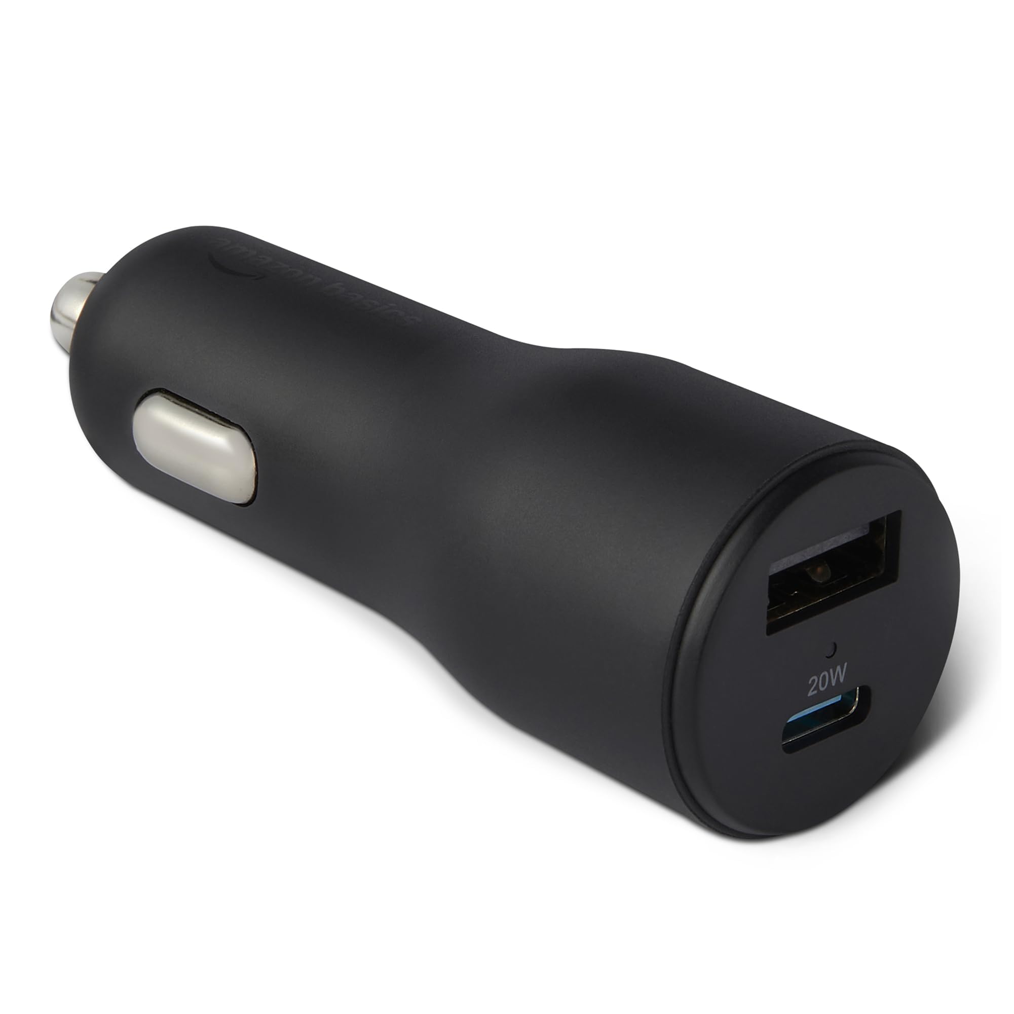 Amazon Basics Schnelllade-Autoladegerät mit USB-C und USB-A-Anschlüssen, 32W, Schwarz