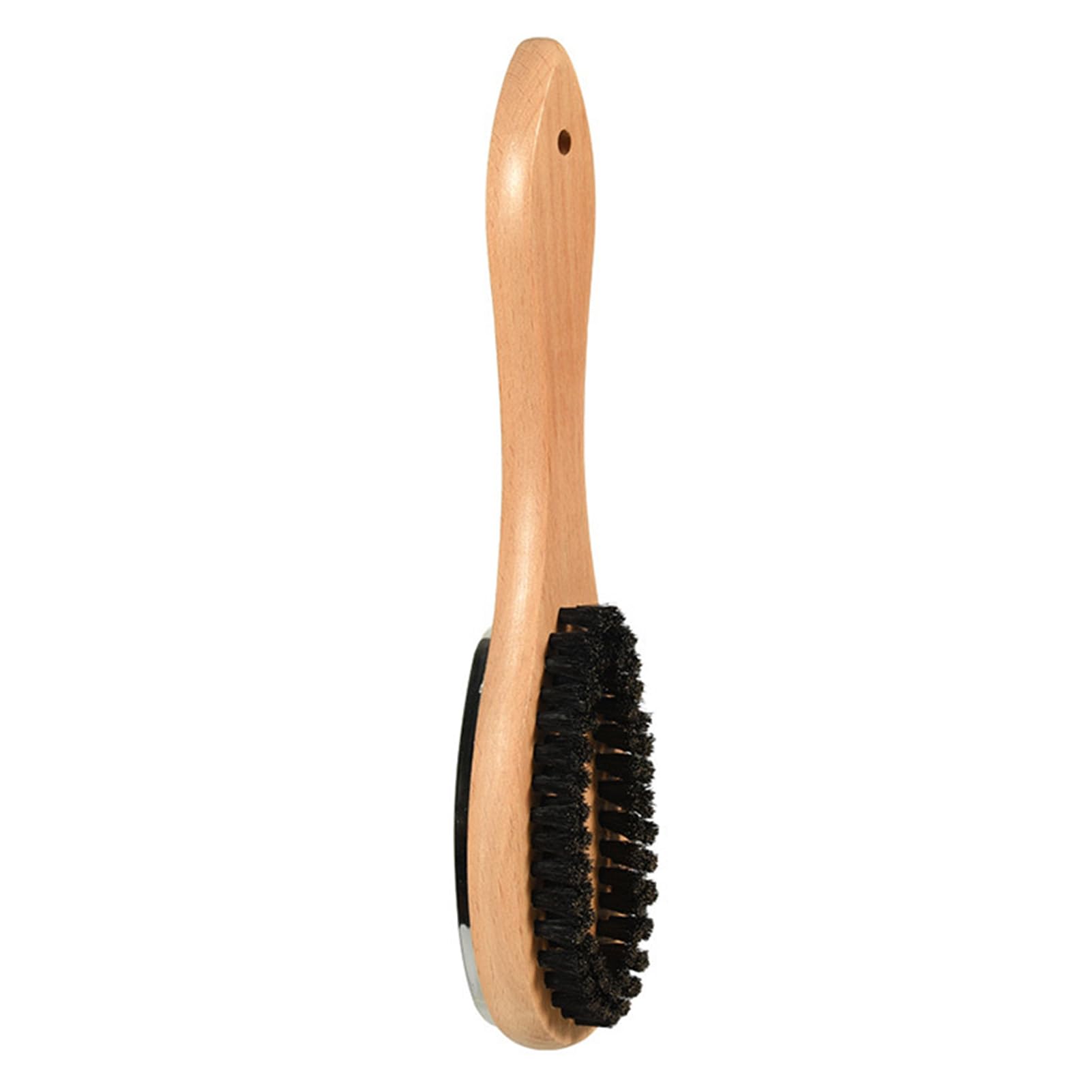 YIKI Spazzola per vestiti in legno 2 in 1 con setole morbide e solide su entrambi
