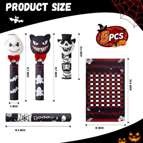 ELAMAS 5 Pack Halloween Refrigerator Handle Covers, Ghost Kitchen Appliance Handle Covers for Fridge, Microwave, Oven, Dishwasher, Halloween Indoor Kitchen Decor by ELAMAS - Used condition - Image 2