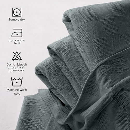 Utopia Bedding Smoke Gray 100% Cotton Blanket [King Size - 90x108 Inch] 350GSM Lightweight, Soft and Breathable Thermal Blanket for All Seasons