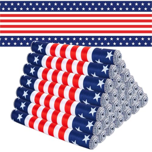 Image of 30Pcs 250th Anniversary Patriotic Cooling Towels for Neck and Face 40 x 12 Inch American Flag Sports Workout Ice Towel for Sweat Microfiber Breathable Chilly Bulk Neck Wraps for 4th of July Outdoor