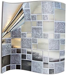 24 Silver Chrome Kitchen Bathroom Tile Stickers for 15 x 15cm 6x6 inches Tiles 2D Printed Kitchen TILE STYLE DECALS Peel and Stick Tile Transfers