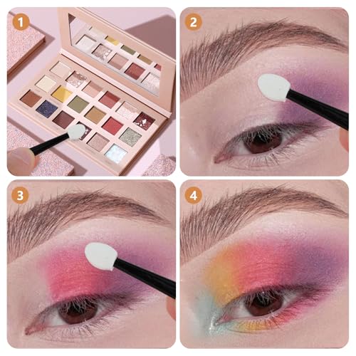 Giantree 50 Stück Lidschatten-Applikatoren Schwamm Pinsel Wiederverwendbare Kleine Pinsel Make-up-Werkzeuge