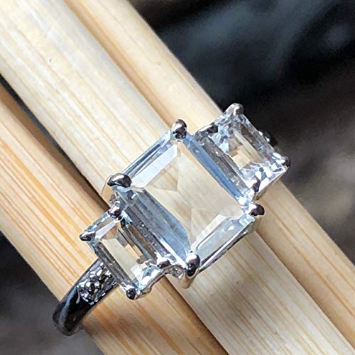 Natural 2Ct Aquamarine 925 Solid Sterling Silver Wedding Ring Size 5, 6, 7, 8, 9 #TOP7