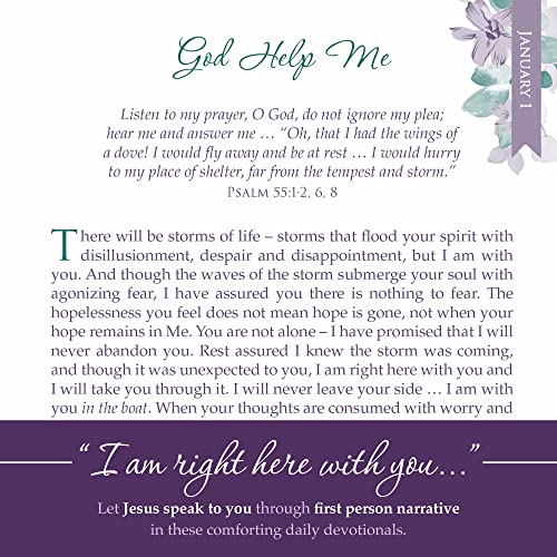 Image of A Journey with Jesus 365 Devotions for Women, Purple Floral Faux Leather Flexcover