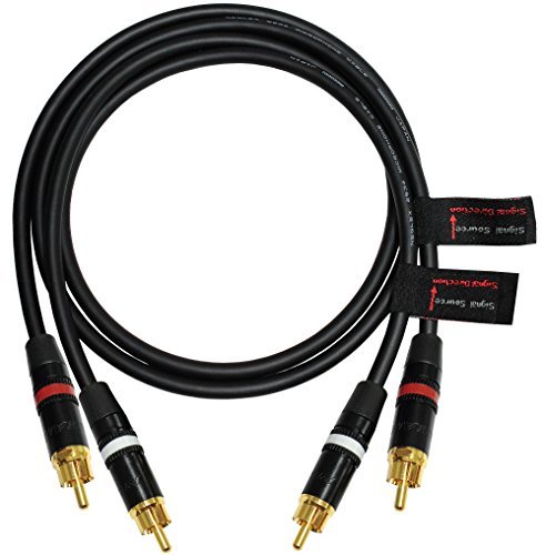 1 Meter RCA Cable Pair - Made with Mogami 2534 - Star Quad, High-Definition Audio Interconnect Cable and Neutrik-Rean NYS Gold RCA Connectors – Directional Design for Best Performance