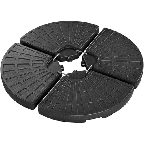 Yaheetech Base per Ombrellone Set 4 Pezzi Riempibile con Sabbia o Acqua 52L in HDPE per Esterno Giardino Veranda Nero