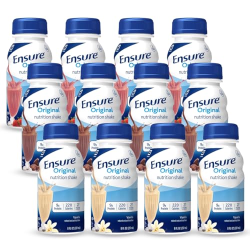 JÃCLER Ensure Original Variety Pack | Ensure Original Nutrition Shakes | Milk Chocolate Shake, Vanilla Shake, and Strawberry | Nutritional, Full of Vitamins and Minerals, 8 Fl Oz (12 Pack)