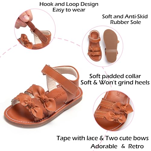 Image of PHIRAMIN Toddler Flower Girl Sandals - Girl Dress Shoes Toddler Little Kid Wedding Party