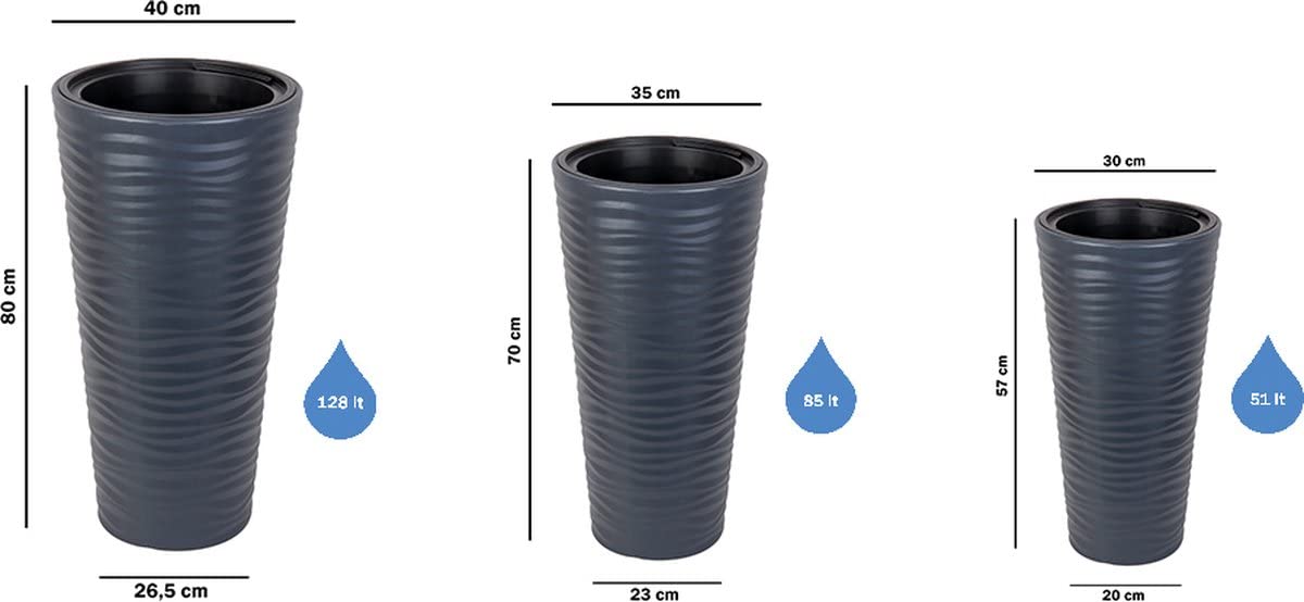 Vaso da fiori alto alto Vaso rotondo bianco 80 cm Fioriera alta porta interna esterna