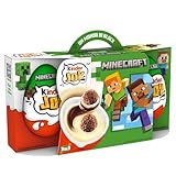 Kinder Joy - Set di 3 Uova con Sorpresa, Due Croccanti Waferini Dentro a un Doppio Strato di Crema al Latte e Crema al Cacao, un Gioco Unico Minecraft, Snack Dolce Ideale per Merenda, 60 gr