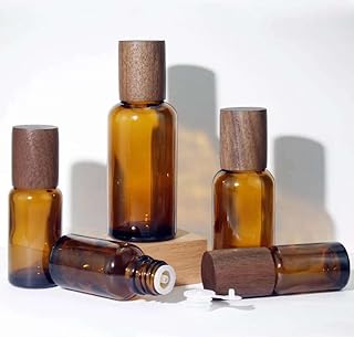 Zyvola Elegant Glass Roll-On Bottles for Essential Oils, Perfumes & More ‚Äì Wooden Lid, Easy Application, Perfect for Travel