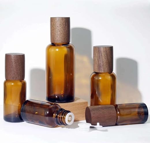 Zyvola Elegant Glass Roll-On Bottles for Essential Oils, Perfumes &amp; More ‚Äì Wooden Lid, Easy Application, Perfect for Travel