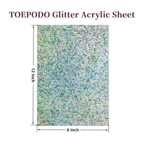 Image of Acrylic Sheets Both-Side Glitter Acrylic Sheets 1 /8 Thick for Laser Cutting Engraving Plexiglass Sheets for Art Design Crafting DIY Home Decore Festival Ornaments (3, Dot Green, 8x12inch)