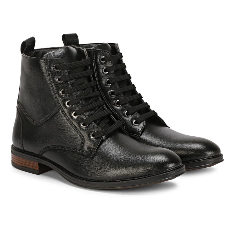 Ankle Zip Boots || Latest Patent Leather Zip Boots II Chain Boots For Men II Long Lace-Up Boots For Office & Parties & All Occasions-image-43