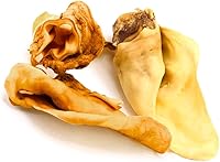 Vista 4 de ValueBull Orejas de vaca, varios tamaños y formas, paquete a granel de 120 unidades, golosinas naturales para perros, 100% carne de res Angus, un