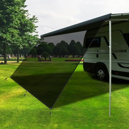 LIROPAU Vorderwand für Markise, Winddurchlässige Vorderwand für Markise, Schutz vor Sonne und Hitze, 86% View Blocker Markisen, für Wohnwagen, Campingwagen, Wohnmobil - 2.43（H） X 3.05（W）