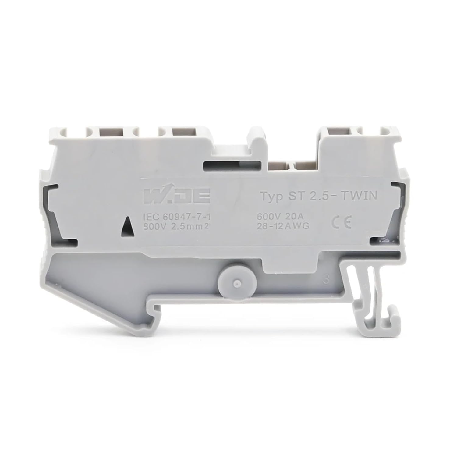 10Pcs ST2.5-Twin Spring Terminal Block, Din Rail Mount 2.5mm² 28A 1-in-2-out Electrical Connectors for Industrial Control(ST-2.5-Twin-Orange)