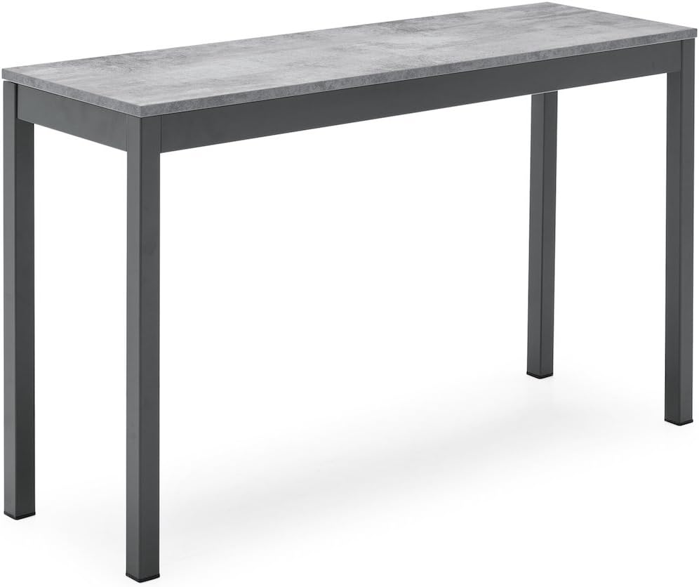 Snap Consolle Extending Table - Beton Grey Melamine Top - Metal Stained Matt Grey Frame - Metal Stained Matt Grey Legs
