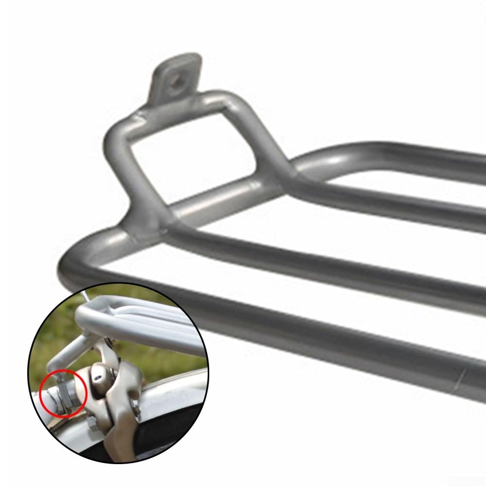 Fahrradträger aus Aluminiumlegierung, zusammenklappbar, mit einfachem Rad für Brompton, 40,6 cm (16 Zoll), Gepäckträger für Gepäckrahmen, kompatibel mit 1-3/8 Reifen