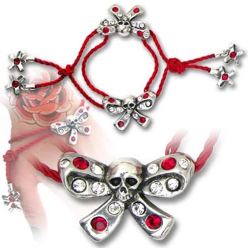 UL13/17 ALCHEMY 'Bow Belles' Skull Bow Adjustable Bracelet