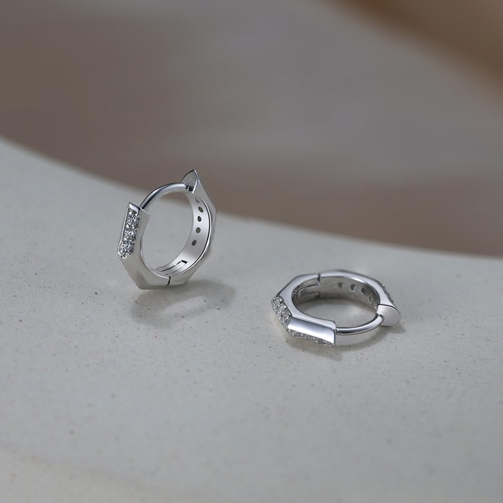 WBDWWTD Creolen aus Sterlingsilber mit Kubikzirkonia für Damen. Atemberaubende Creolen aus 14-karätigem Gold für Damen, idealer Schmuck mit Kunstdiamanten