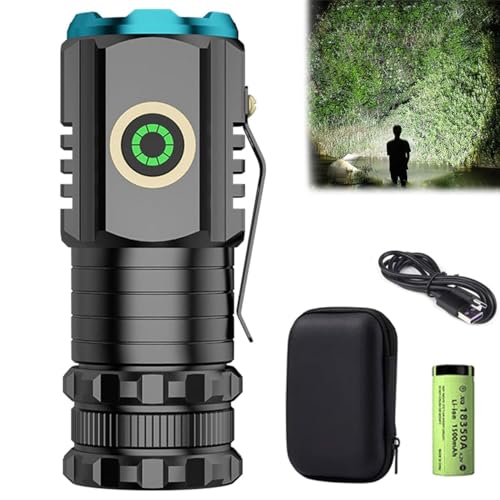 Magnolight High Powered LED Tactical Torch, Blitron Mini Rechargeable Flashlight, Battery Powered Pocket Light for Power Cuts, Camping, Hiking, Emergency