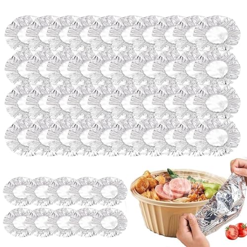 100 fundas aislantes reutilizables de papel de aluminio, cubierta térmica plegable para alimentos, lavable, retención de calor gruesa, cubiertas impermeables de grado alimenticio