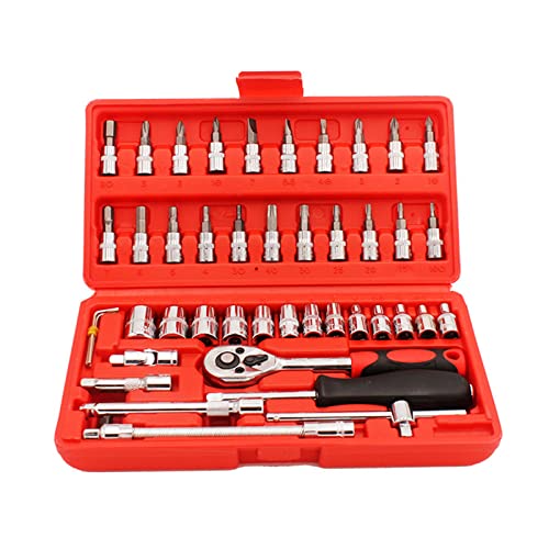 Llave inglesa y vasos métricos de 1/4 con carraca reversible resistente 2