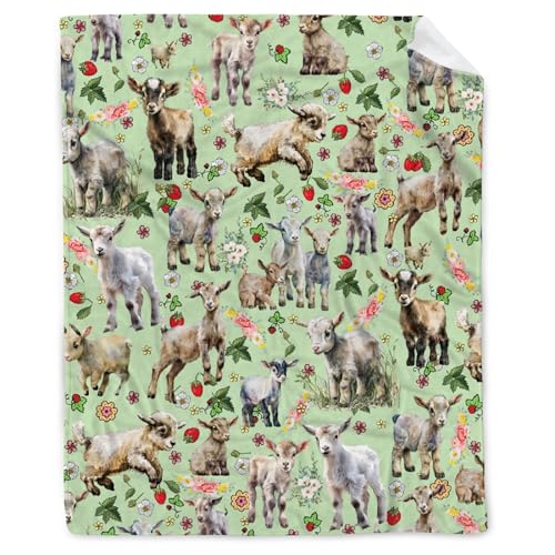 MYSTCOVER Floral Goats Baby Blanket 40x30