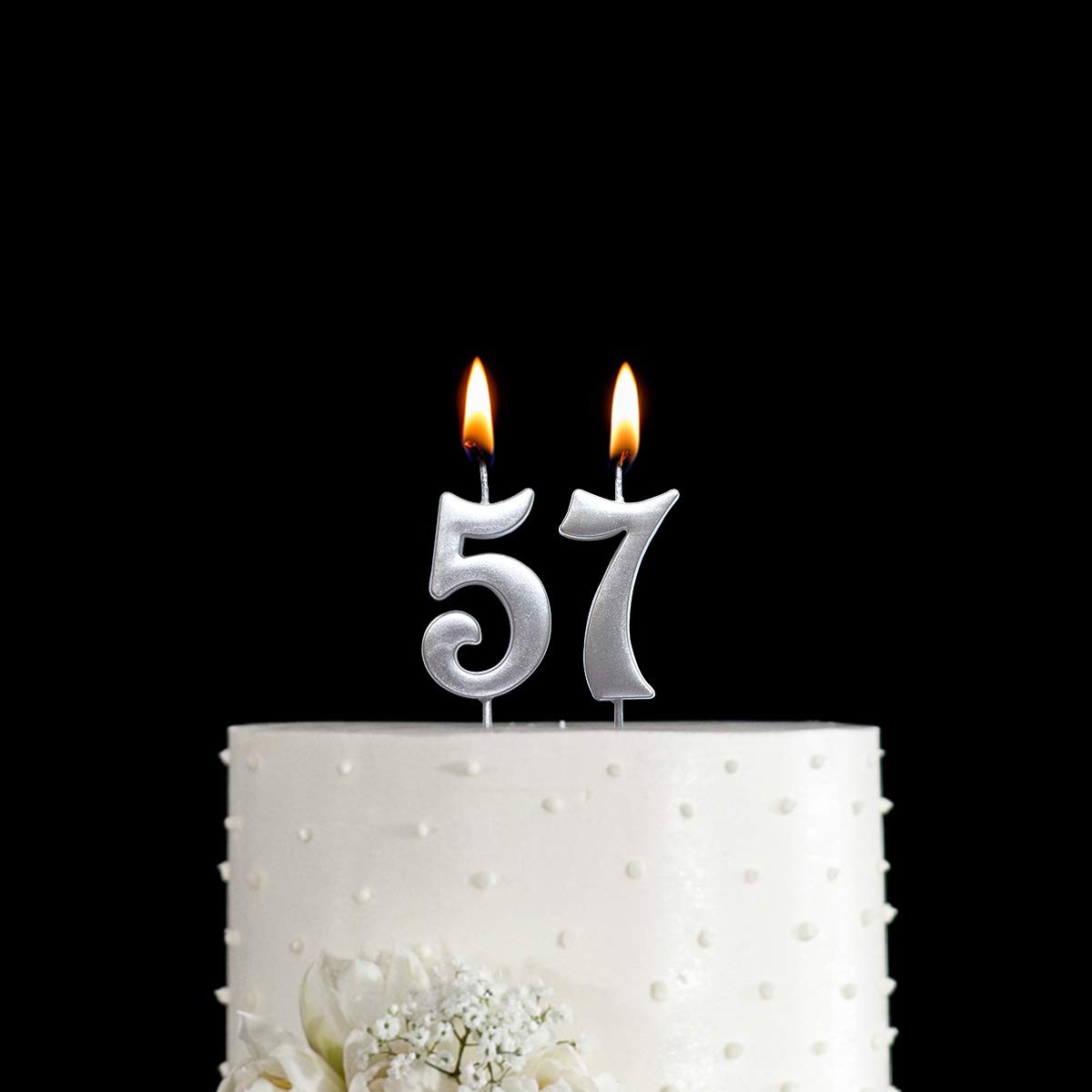 【⑨】　キャンドル Amazon.com: MAGJUCHE Silver 57th Birthday Numeral Candle, Number