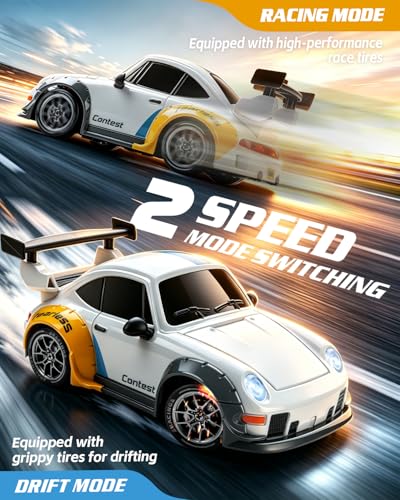 Image of RC Drift Car, White 1 /24 Remote Control Drift Car for Adults Kids