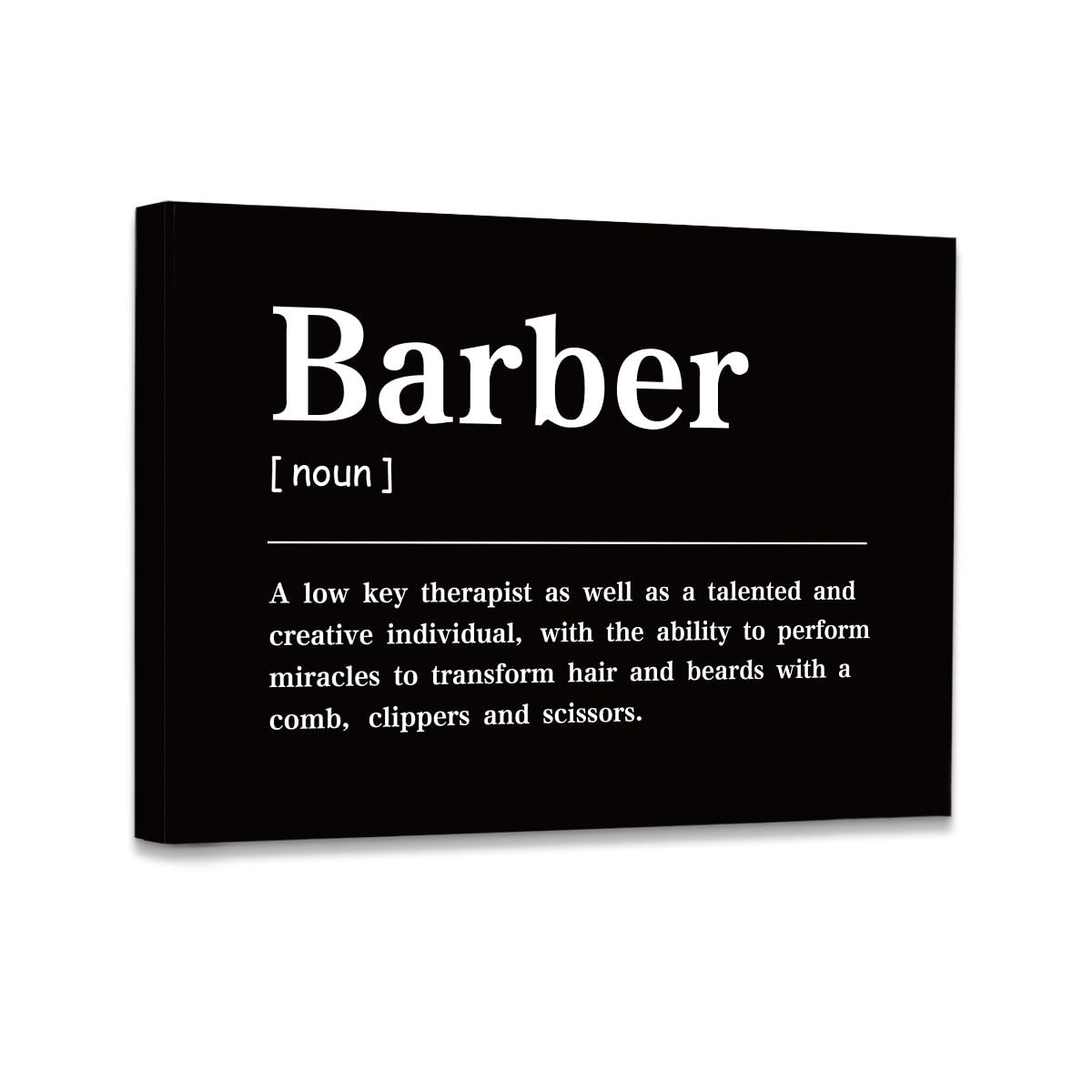 Barber Barbershop Salon Noun Definition Framed Canvas Wall Art Decor 11×14 Inch, Barber Shop Barber Quote Print Painting Artwork Home Wall Decoration For Salon Barbershop Bedroom Living Room Office