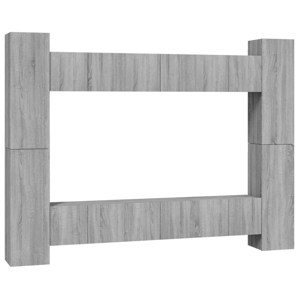 Sonoma - Set di mobili per TV, 10 pezzi, 60 x 30 x 30 cm e 30,5 x 30 x 90 cm, moderna credenza bassa, con spazio di archiviazione, montaggio a parete, per soggiorno, camera da letto