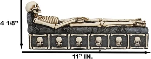 Miniatura 2 de Ebros Gift Ossuary - Esqueleto escalofriante de hueso macabro, descansa en paz, lápida, cementerio, incienso, soporte para quemador y caja de