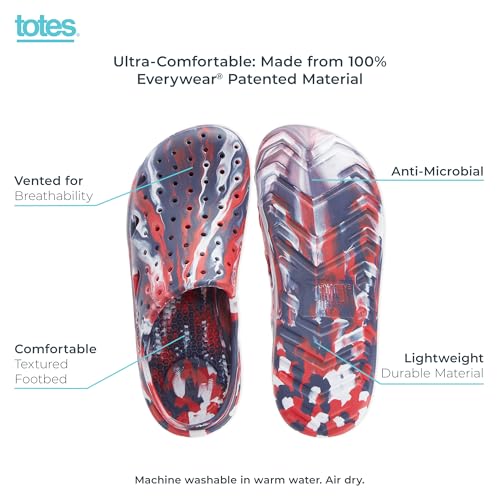Image of Totes Kids' Everywear Lightweight Waterproof Contoured Splash and Play Clog Sandals with Strap