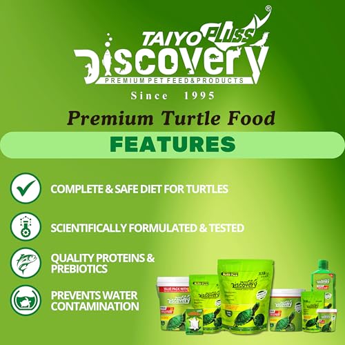 Image of Taiyo Pluss Discovery Turtle Food - 45 g (Buy 1 GET 1) Bucket Container (Improved Formula) | Complete Daily Nutrition Sticks with Spirulina & Vitamin C | Supports Shell Strength & Growth