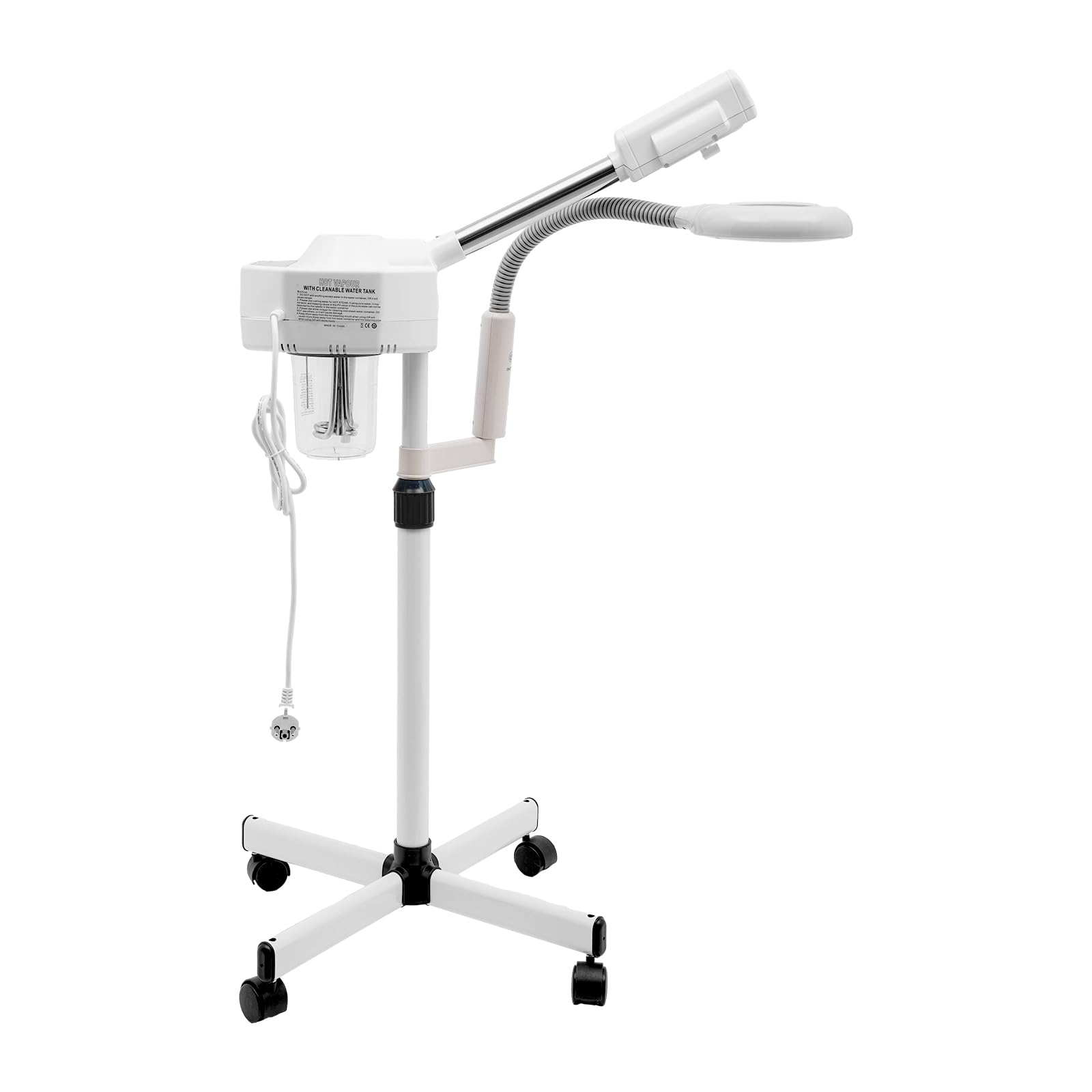 Parownik do twarzy, 800 W, do studia kosmetycznego, do sauny twarzy, obracana o 360°, lampa zabijająca bakterie, parownik do salonów piękności, nawilżanie i pielęgnacja skóry, do salonów kosmetycznych