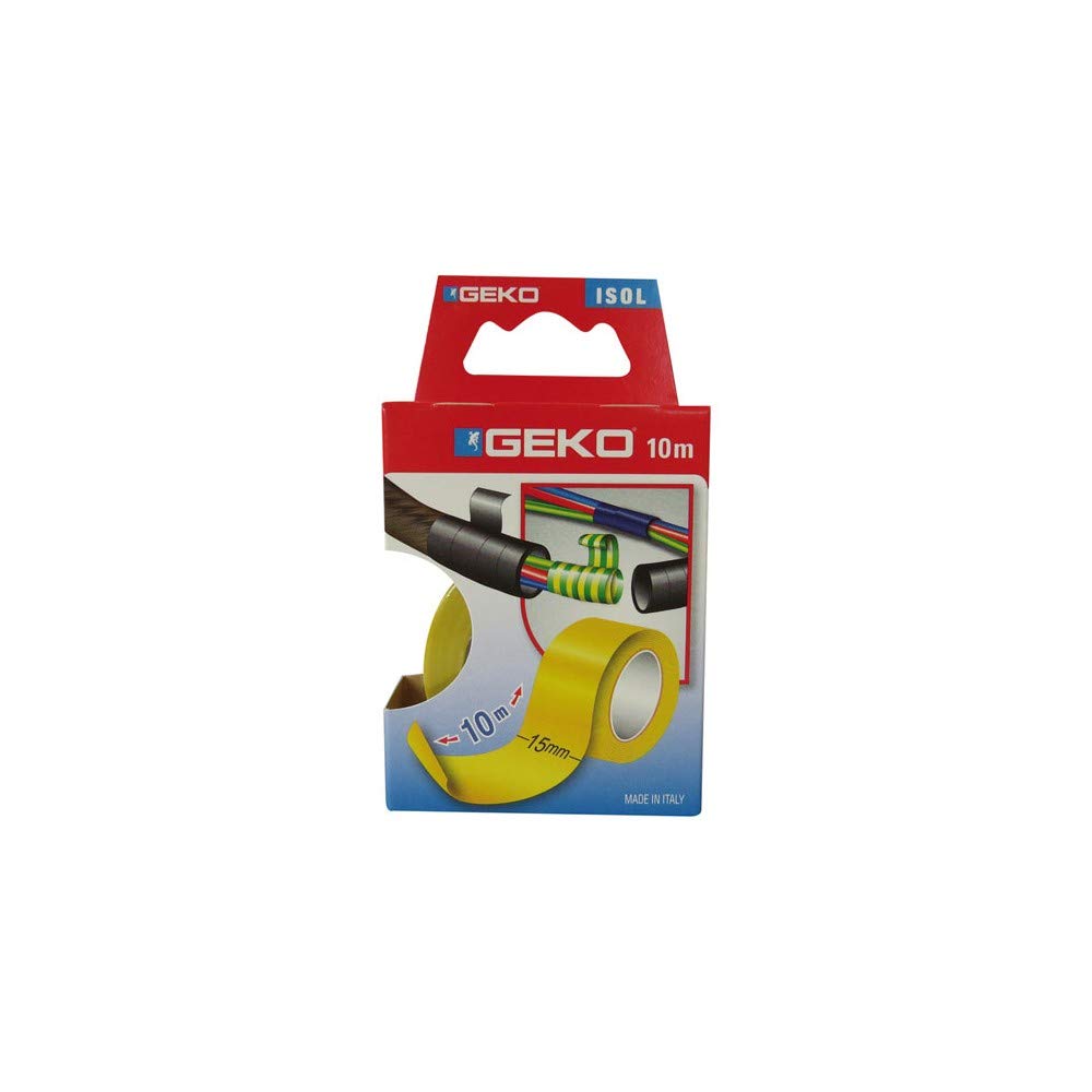 GEKO Adhésif Isolation 15mmx10m Jaune réparer gaine électrique