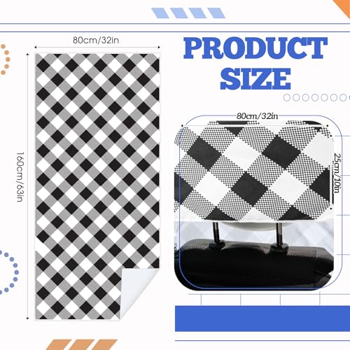 Image of Hahafelt 2 Pack Car Seat Towel Cover with Storage Bag, Retro Plaid | 63 x 32 in Car Towel Seat Cover Non Slip Waterproof, Gym Workout Swimming Running, Machine Washable Sweat Absorbent Protector