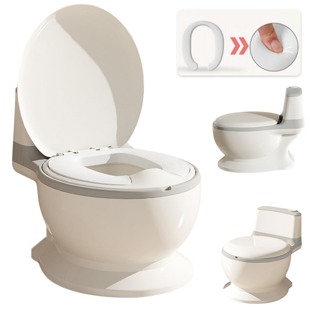 Vasetto per bambini da 36 mesi, con vaso di apprendimento rimovibile, contenitore rimovibile per WC riduttore WC grigio, 2 pezzi