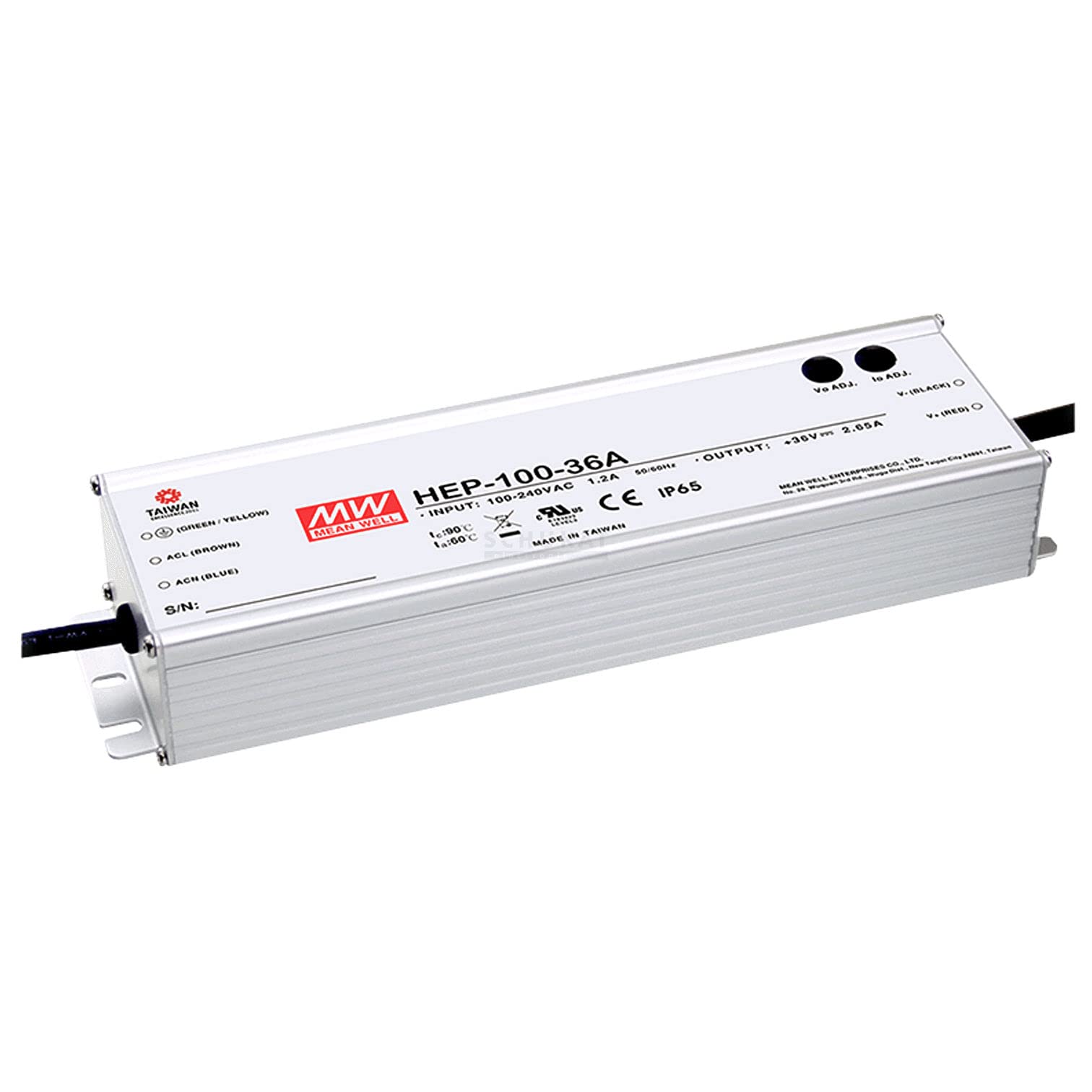 Mean Well HEP-100-48A AC/DC-Einbaunetzteil, 100 W, 48 V DC, 2 A, offene Kabelenden